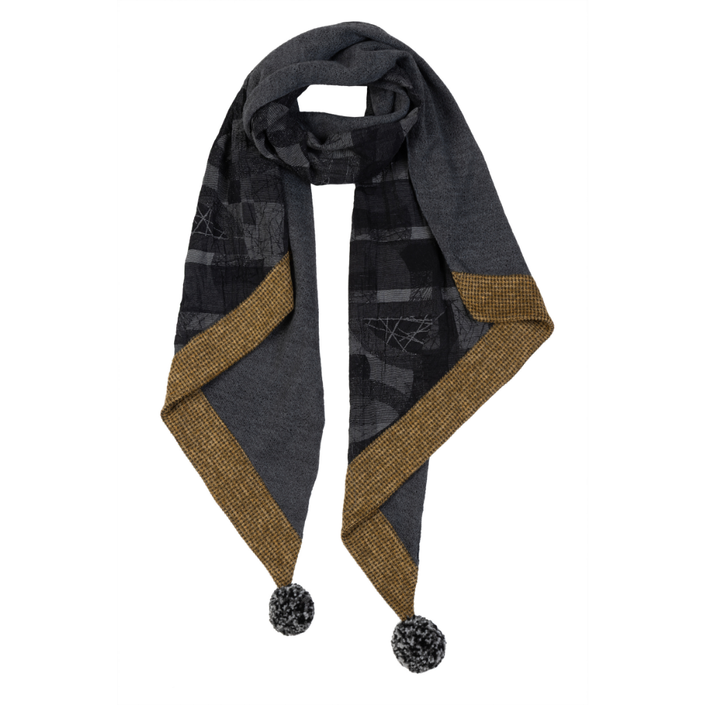 SCARF GRAY AND YELLOW