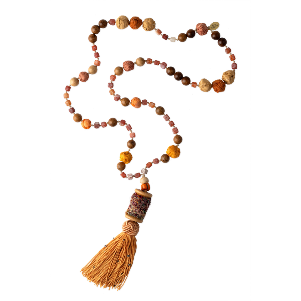 NECKLACE WOOD AND CORAL