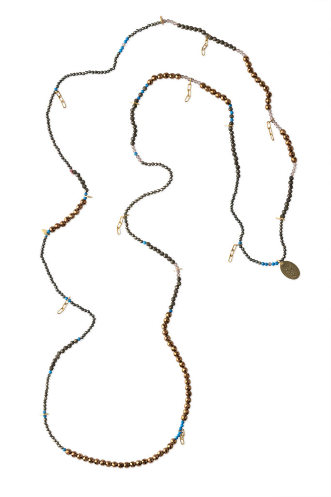NECKLACE GEMSTONES AND VINTAGE CHAIN
