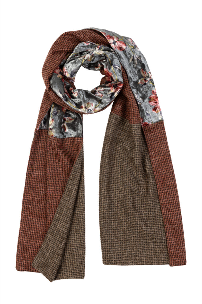 SCARF KNIT AND VELVET