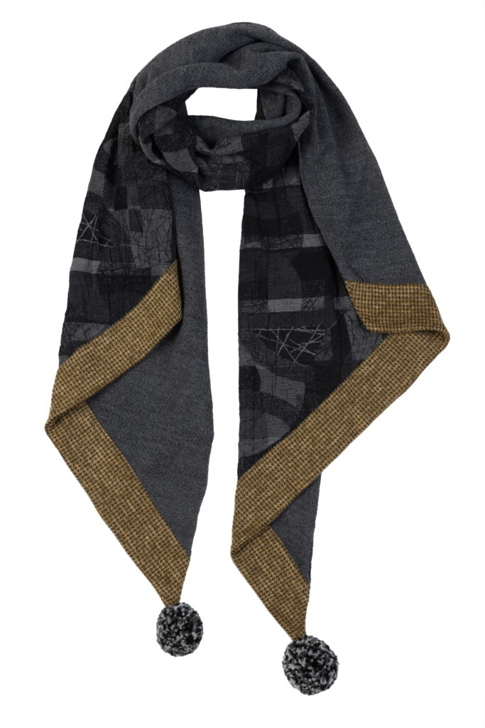 SCARF GRAY AND YELLOW