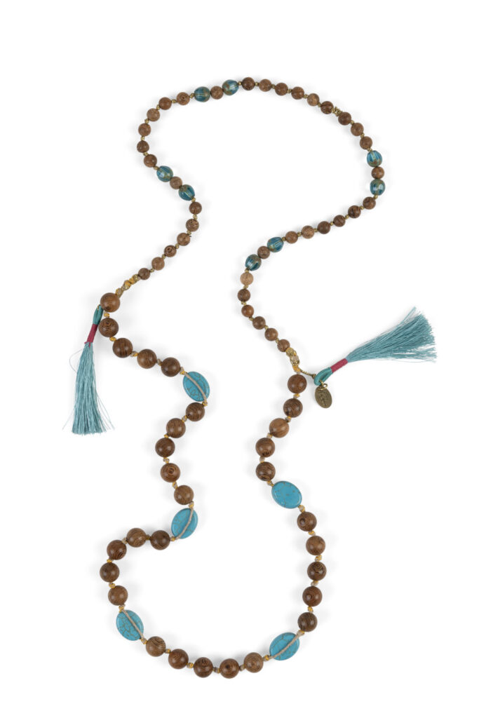 NECKLACE HOWLITE AND WOOD