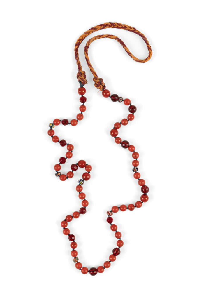 NECKLACE RED CLAY AND MILLEFIORI