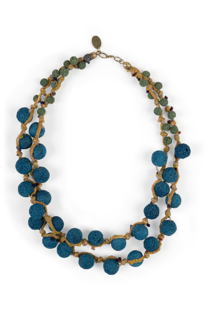 NECKLACE BLUE AND GREEN LAVA