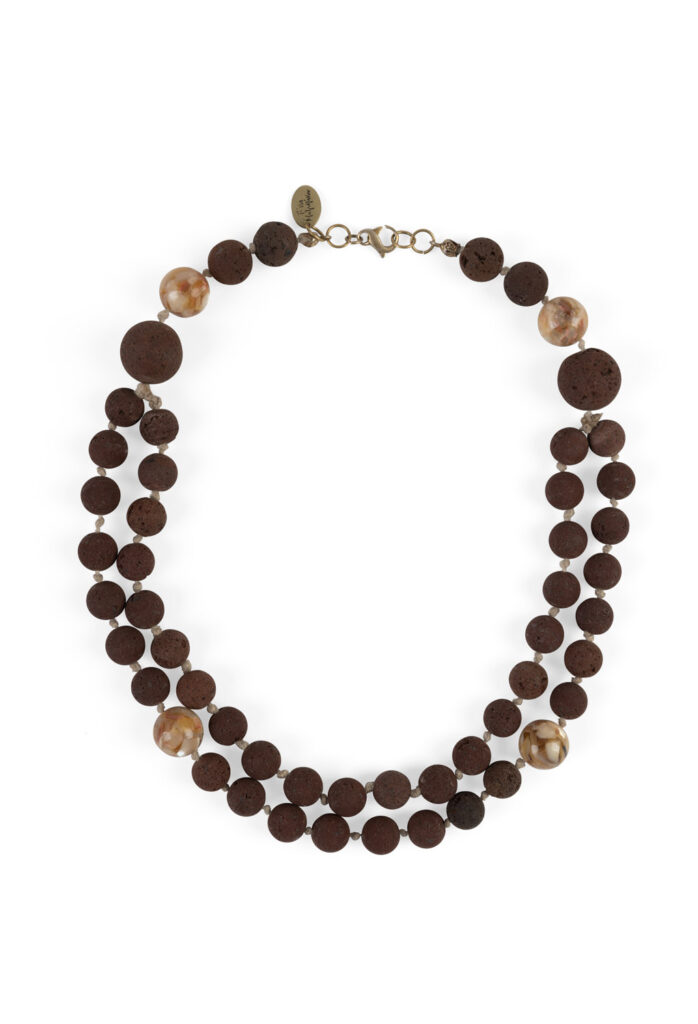 NECKLACE BROWN LAVA