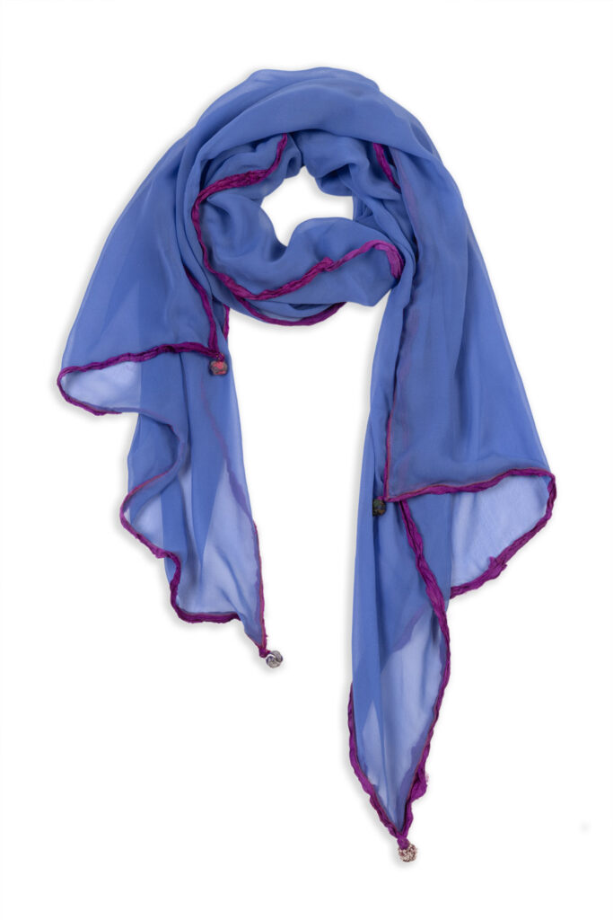 SCARF BLUE SILK