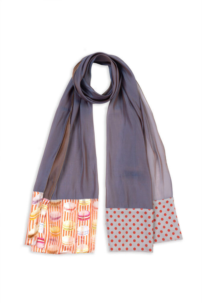 SCARF BLUE COPPER SILK